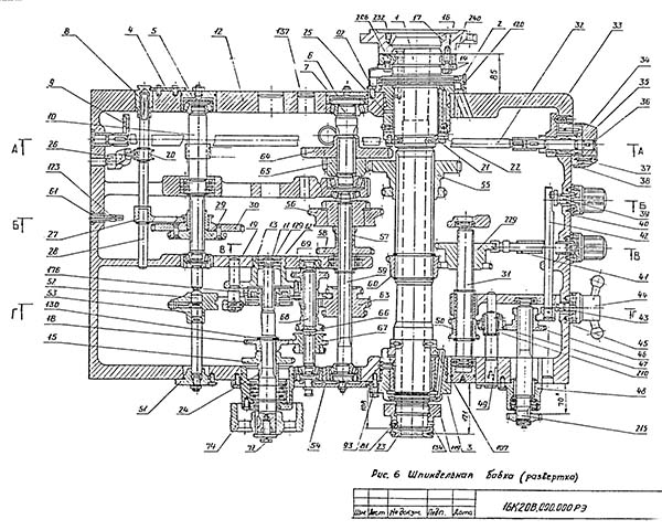 Шпиндельная бабка токарно-гвинторізного верстата 16К20ВФ1